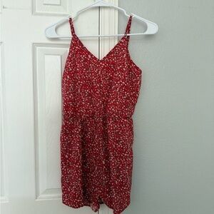 Red Floral Spaghetti Strap Dress